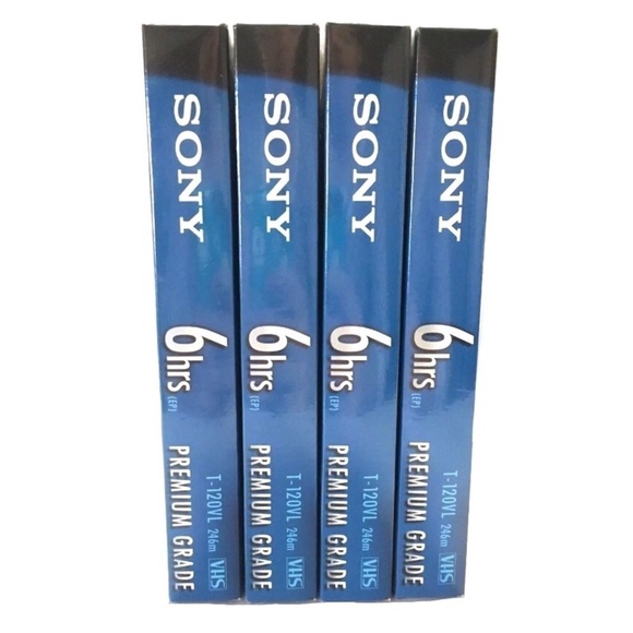 4 SONY Blank VHS Tapes T-120VL 6 Hr Premium Grade Factory Sealed - Picture 3 of 4